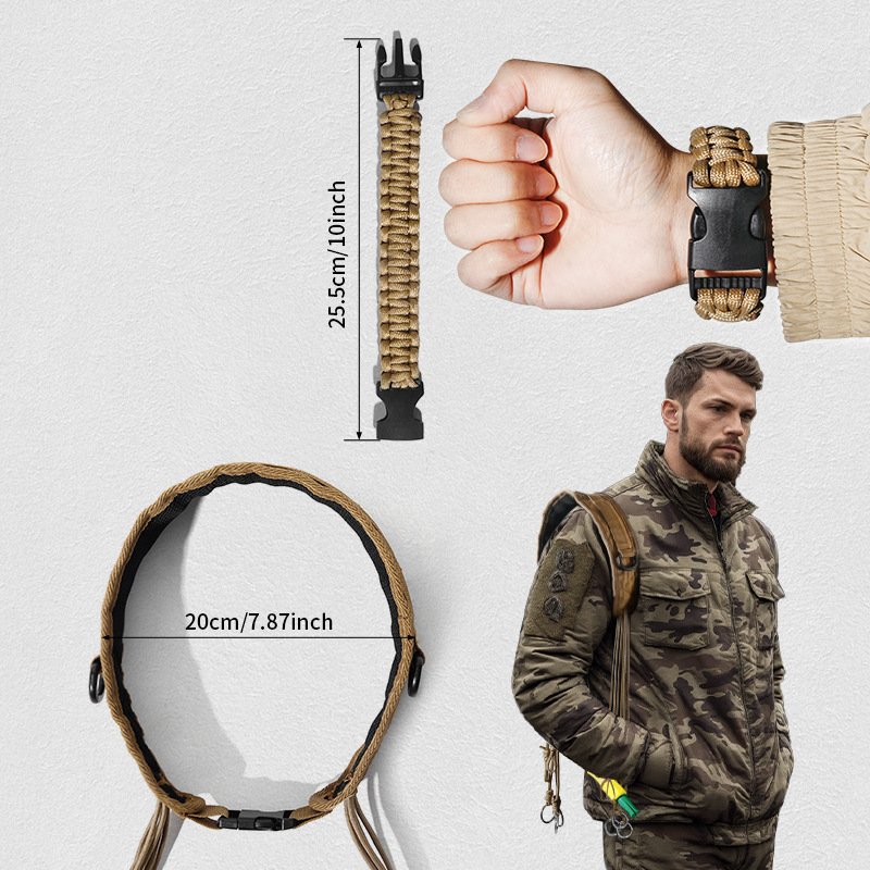 Hunting And Outdoor Supplies - Outdoor-Ausrüstungshalsband, Outdoor-Camping- und Jagdzubehör, Regenschirmschnur, geflochtenes