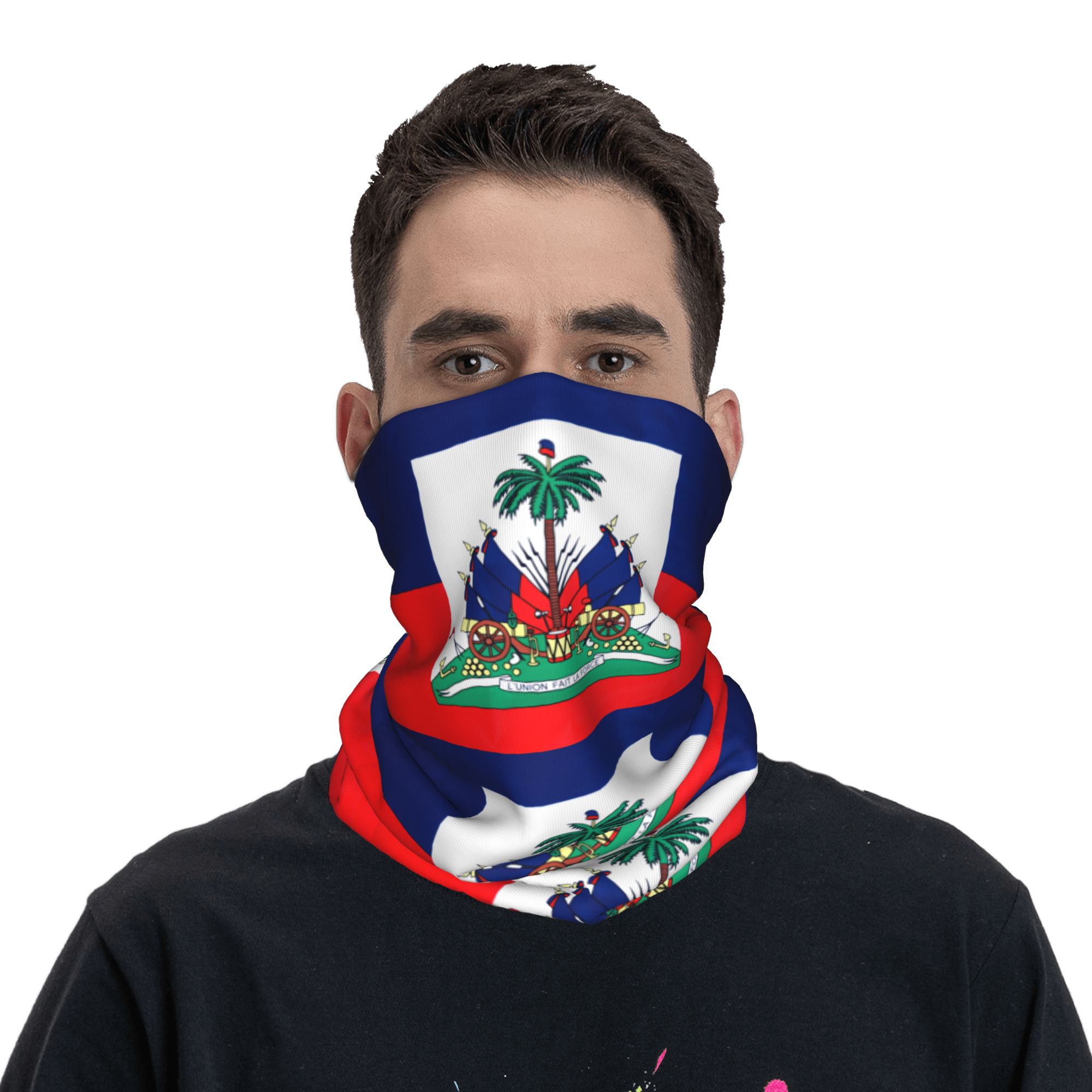 Hunting Fishing Outdoor - Outdoor-Sport Balaclava mit Haiti-Flagge, Fahrradmaske, Weiche