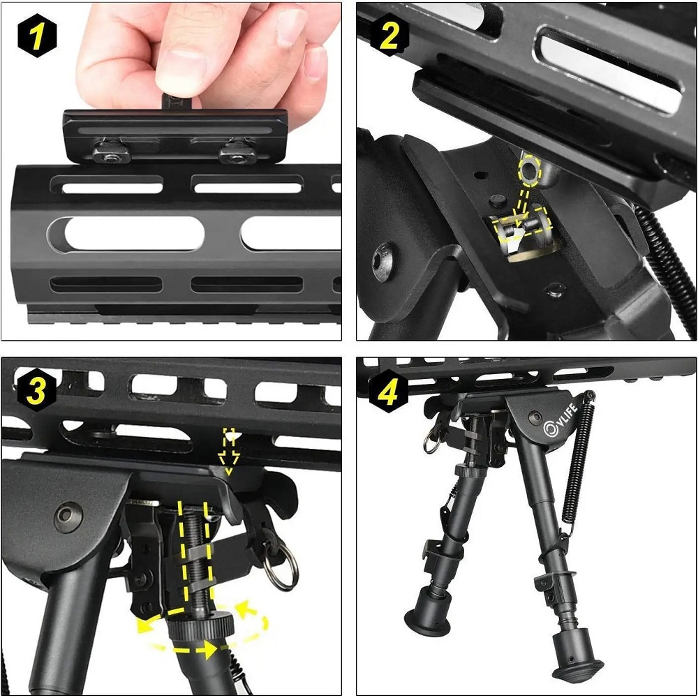 Bipod Rifle Mount - Taktischer M-LOK-Montageadapter für Handstückschutz, Low-Profile-Gewehrzubehör, Harris
