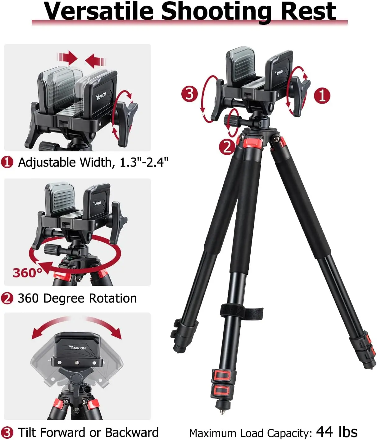 Outdoor Hunting Tv - Leichtes Kohlefaser-Stativ mit Verstellbaren Beinen, Jagd-
