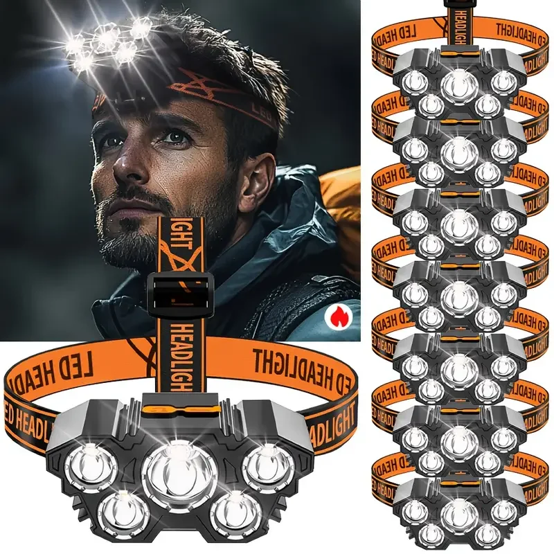 Tragbare 5LED-Außenstirnlampe  – Hunting Fishing Outdoor Bewertung und Preis
