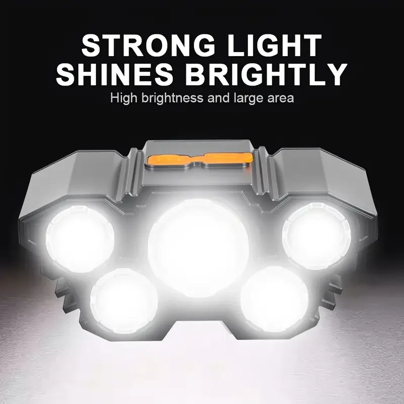 Tragbare 5LED-Außenstirnlampe  – Hunting Fishing Outdoor Bewertung und Preis