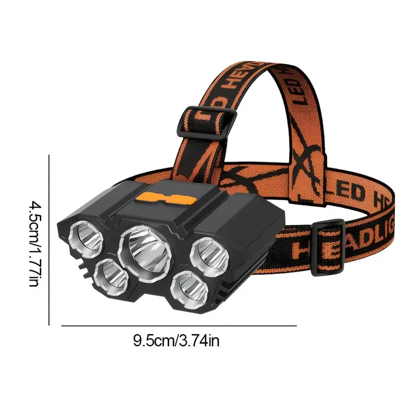 Tragbare 5LED-Außenstirnlampe  – Hunting Fishing Outdoor Bewertung und Preis